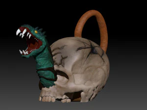 SKULL TEAPOT 3D Print Model