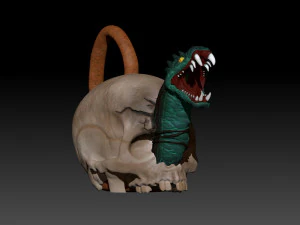 SKULL TEAPOT 3D Print Model