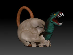 SKULL TEAPOT 3D Print Model