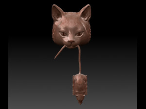 Cat Door Knocker 3D Print Model