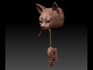 Cat Door Knocker 3D Print Model