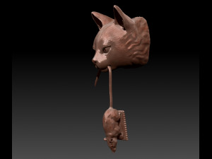 Cat Door Knocker 3D Print Model