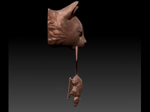 Cat Door Knocker 3D Print Model