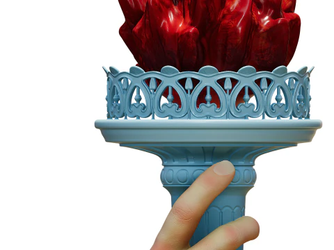 Liberty Torch wall lamp 3D Print Model