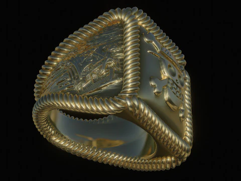 One piece ring 3D Print Model
