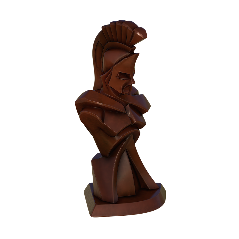 Abstract Spartan Warrior Bust 3D Print Model .c4d .max .obj .3ds .fbx .stl .blend 