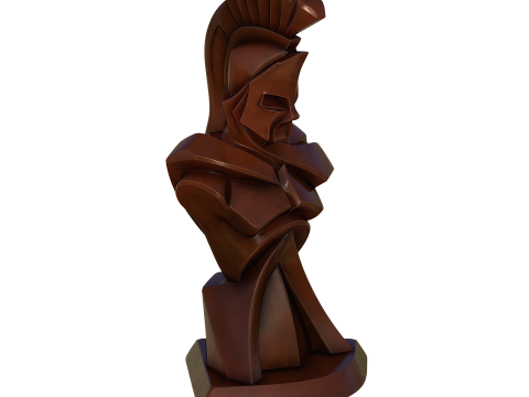 Buste abstrait de guerrier spartiate Modèles 3D en vedette
