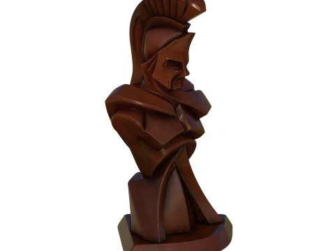 抽象的なスパルタ戦士の胸像 3Dプリントモデル