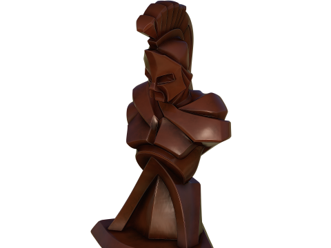 Abstract Spartan Warrior Bust 3D Print Model