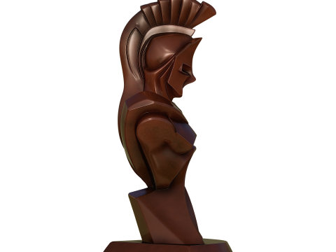 Abstract Spartan Warrior Bust 3D Print Model