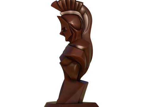 Abstract Spartan Warrior Bust 3D Print Model