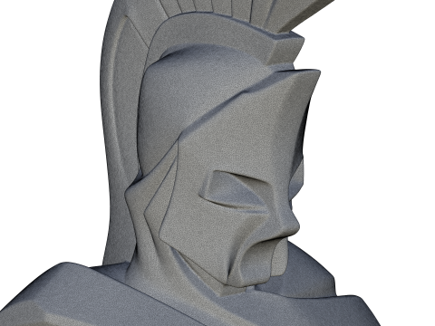 Abstract Spartan Warrior Bust 3D Print Model