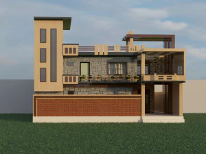 Progettazione dell'elevazione frontale di 3Ds Max Modello 3D