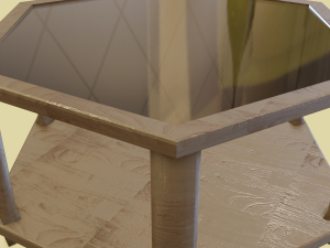 Small Hexagonal Table 3D Model