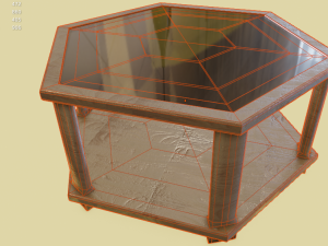 Small Hexagonal Table 3D Model