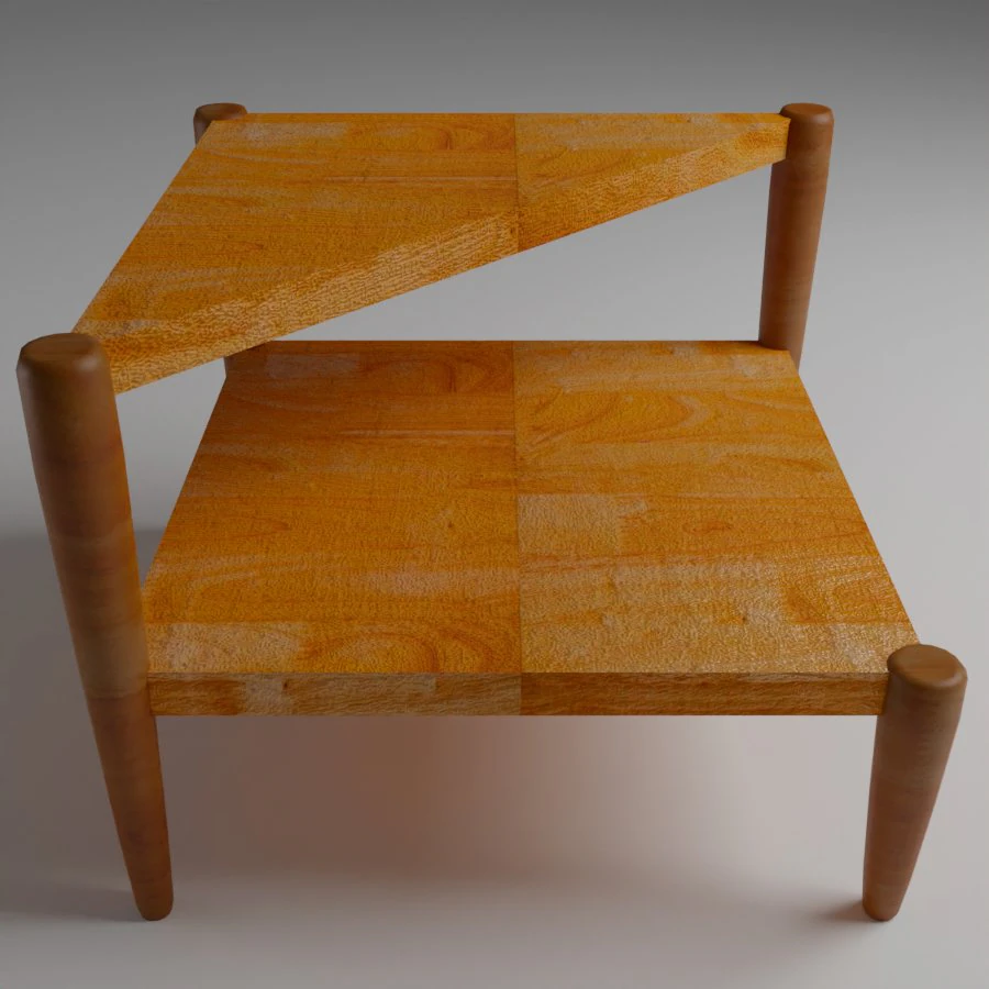 Small Double Base Shelf 3D Model .c4d .max .obj .3ds .fbx .stl .blend
