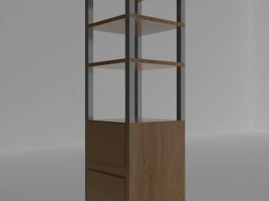 TOALHEIRO COM QUATRO PRATELEIRAS E DOIS ARM&Aacute;RIOS PARA CASA DE BANHO Modelo 3D