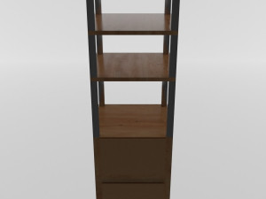 TOWEL RACK WITH FOUR SHELVES AND TWO CABINETS FOR BATHROOM 3D Model
