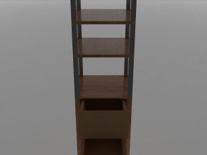 TOWEL RACK WITH FOUR SHELVES AND TWO CABINETS FOR BATHROOM 3D Model