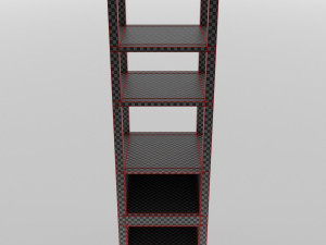 TOWEL RACK WITH FOUR SHELVES AND TWO CABINETS FOR BATHROOM 3D Model