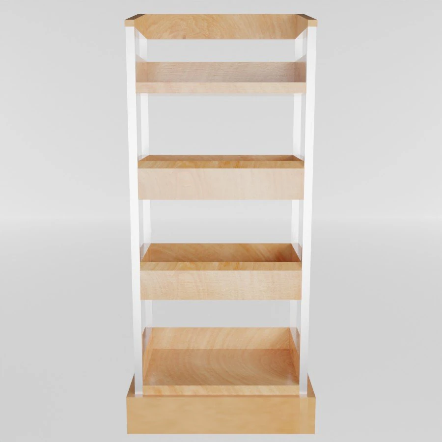 Towel Rack with four shelves 3D Model .c4d .max .obj .3ds .fbx .stl .blend 