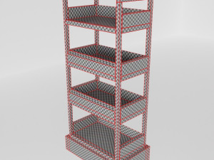 Towel Rack with four shelves 3D Модель
