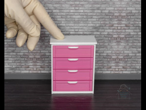 Exquisite 112 Scale Dollhouse Dresser with 4 Drawers - High-Quality STL Files for 3D Printing Model Cetak 3D