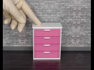 Exquisite 112 Scale Dollhouse Dresser with 4 Drawers - High-Quality STL Files for 3D Printing 3D Print Model