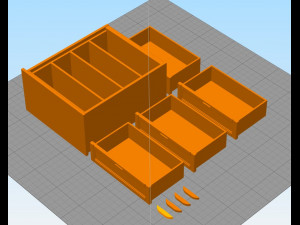 Exquisite 112 Scale Dollhouse Dresser with 4 Drawers - High-Quality STL Files for 3D Printing Model Cetak 3D