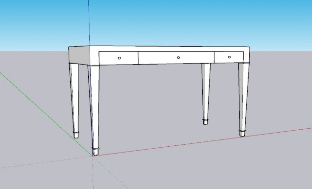 Perigold Claudette 54 Rectangular Writing Desk 3D Model .c4d .max .obj .3ds .fbx .stl .blend 