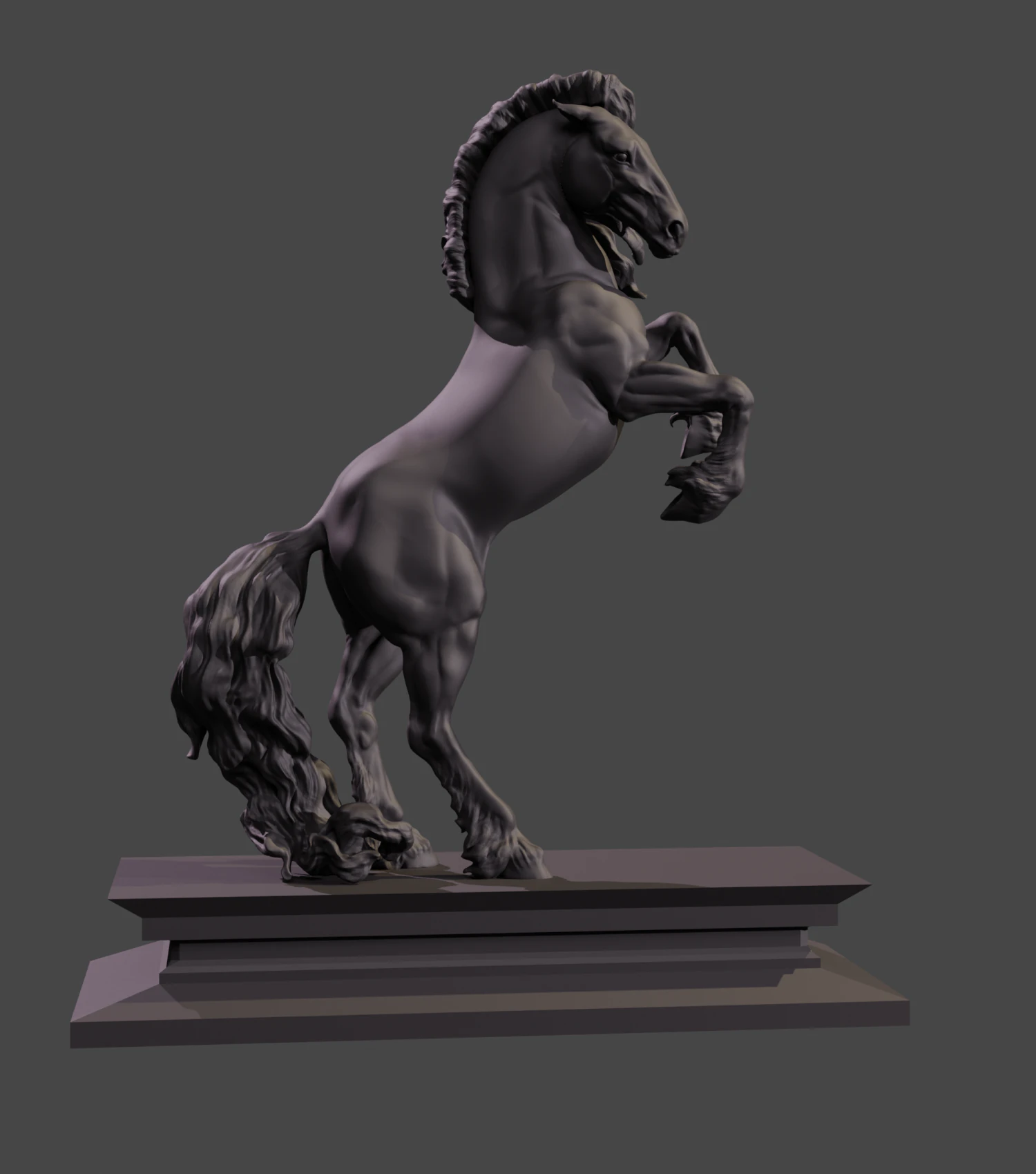 Friesian Horse 3D Print Model .c4d .max .obj .3ds .fbx .stl .blend 