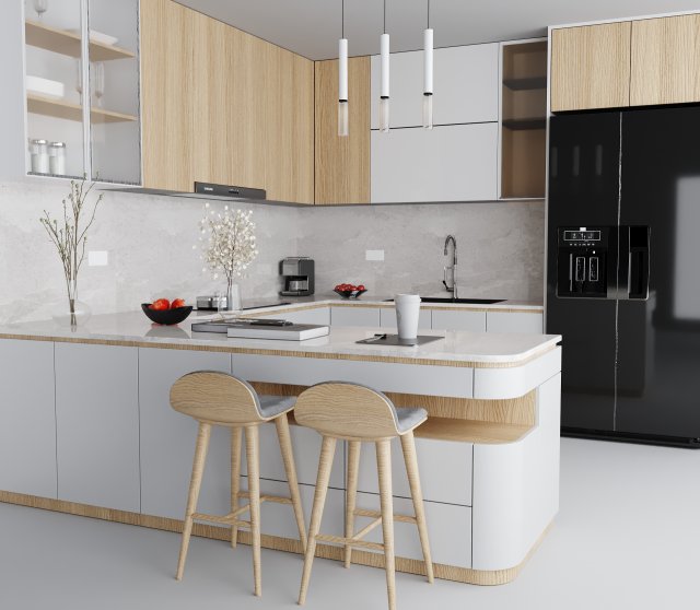 Kitchen Vol02 3D Model .c4d .max .obj .3ds .fbx .stl .blend 