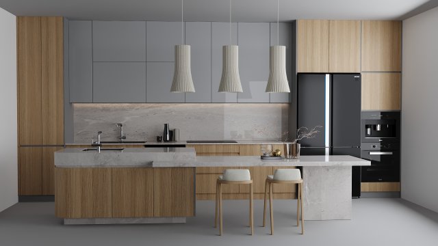 Kitchen ready scene 3Dモデル .c4d .max .obj .3ds .fbx .stl .blend 