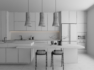 Kitchen ready scene 3Dモデル