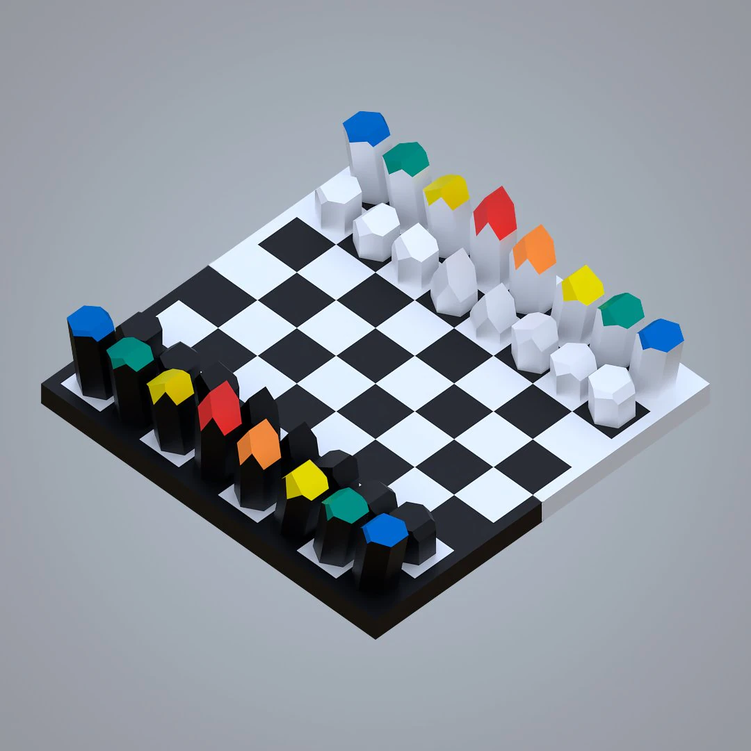 Chess Board 3D Model .c4d .max .obj .3ds .fbx .stl .blend 
