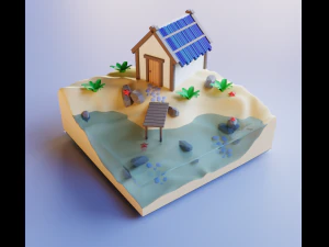 paisaje de playa Modelo 3D