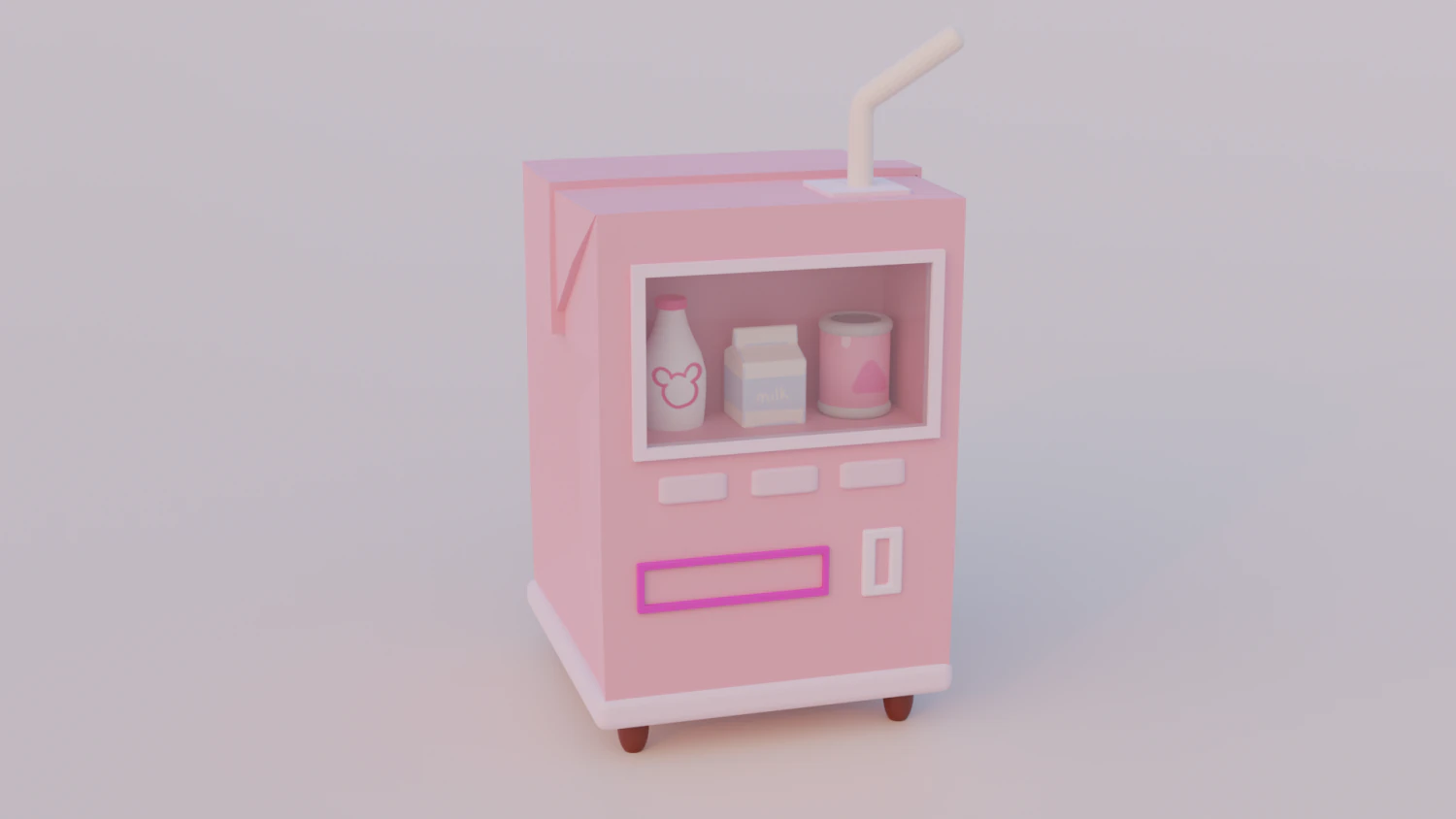 A machine in the form pink packaging 3D Model .c4d .max .obj .3ds .fbx .stl .blend 