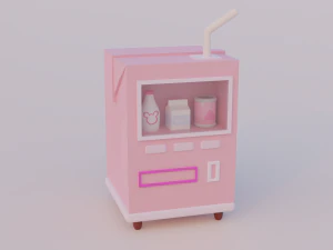 Eine Maschine in Form einer rosa Verpackung 3D Modell