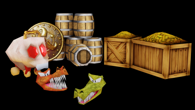 KrockHeads and more itens from DKC2 - N64 version Low-poly Modelo 3D .c4d .max .obj .3ds .fbx .stl .blend 