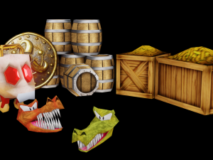 KrockHeads and more itens from DKC2 - N64 version Low-poly 3D Model