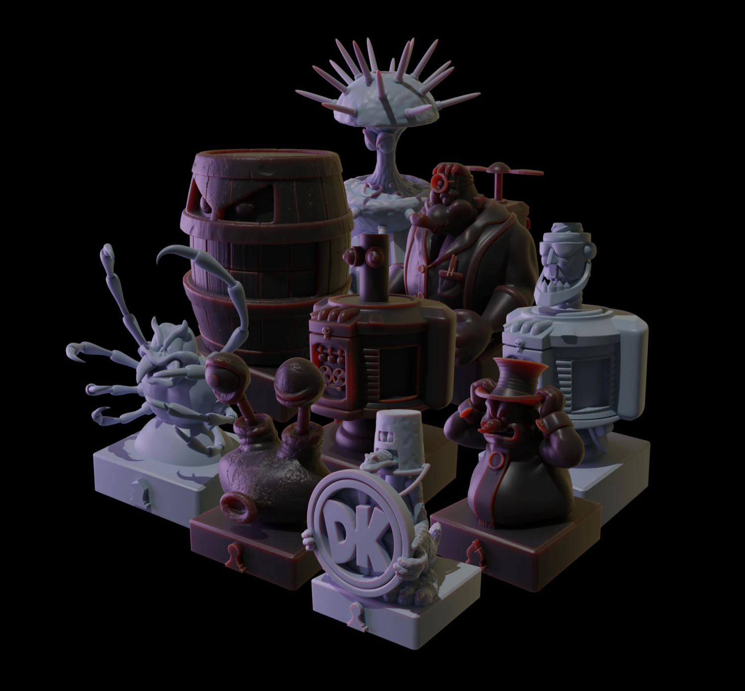 Chess Pack Donkey Kong Country 3 BOSSES 3D print model 3D Print Model .c4d .max .obj .3ds .fbx .stl .blend 