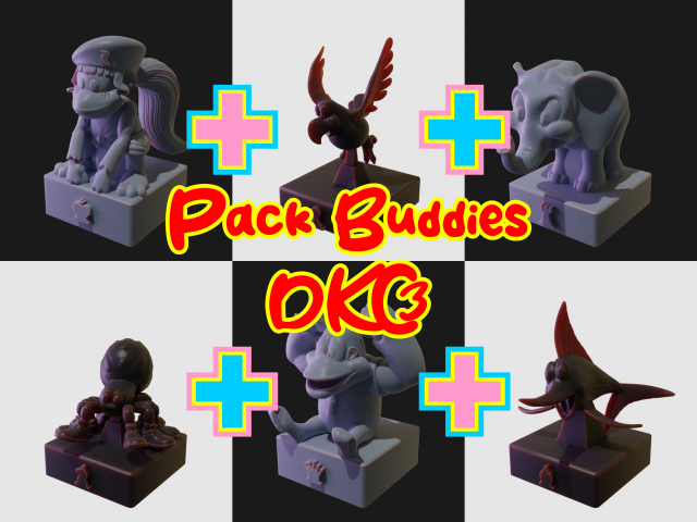 Chess Pack Donkey Kong Country BUDDIES 3D print model Modello di stampa 3D .c4d .max .obj .3ds .fbx .stl .blend 