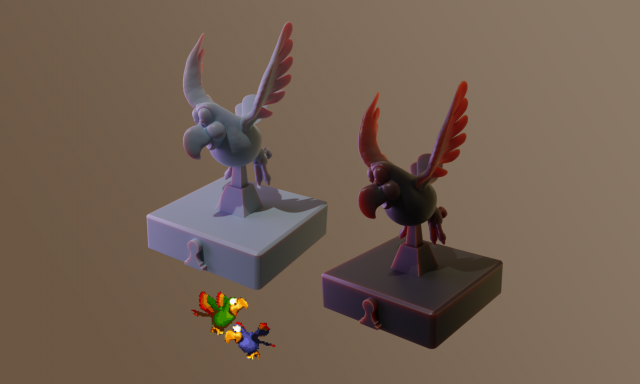 Chess Pack Squawks Quawks from DKC3 3D Print Model .c4d .max .obj .3ds .fbx .stl .blend 