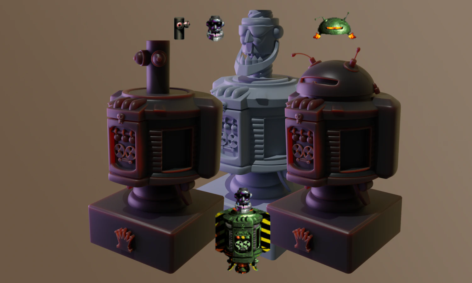 Chess Pack KAOS boss from DKC3 3D Print Model .c4d .max .obj .3ds .fbx .stl .blend