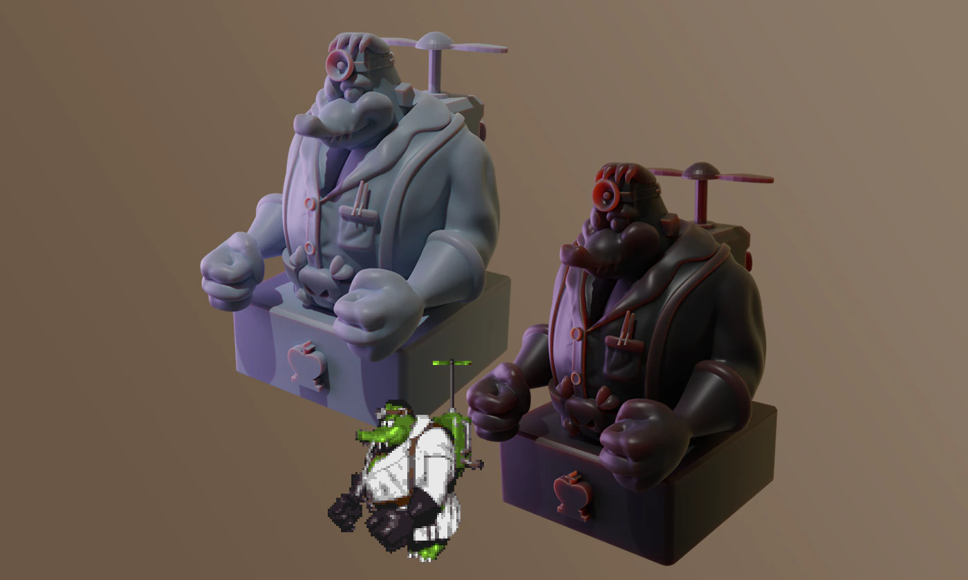 Baron KRooleintein Chess Pack from DKC3 3D Print Model .c4d .max .obj .3ds .fbx .stl .blend 