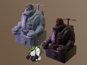 Baron KRooleintein Chess Pack from DKC3 3D प्रिंट मॉडल