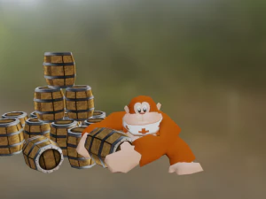 Donkey Kong Classic in Nintendo 64 style Low-poly 3D Model