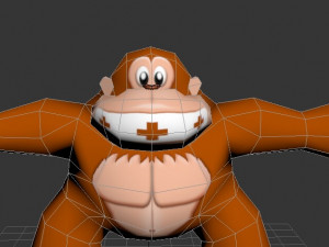 Donkey Kong Classic in Nintendo 64 style Low-poly 3D मॉडल