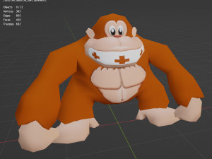 Donkey Kong Classic in Nintendo 64 style Low-poly 3D मॉडल