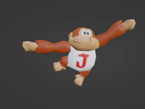 Permainan gaya Donkey Kong Junior Nintendo 64 siap Low-poly Model 3D